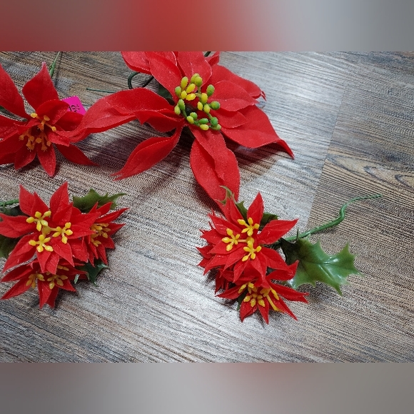 Vintage lot of MCM Christmas Greenery Picks Wreath - Picture 2 of 6